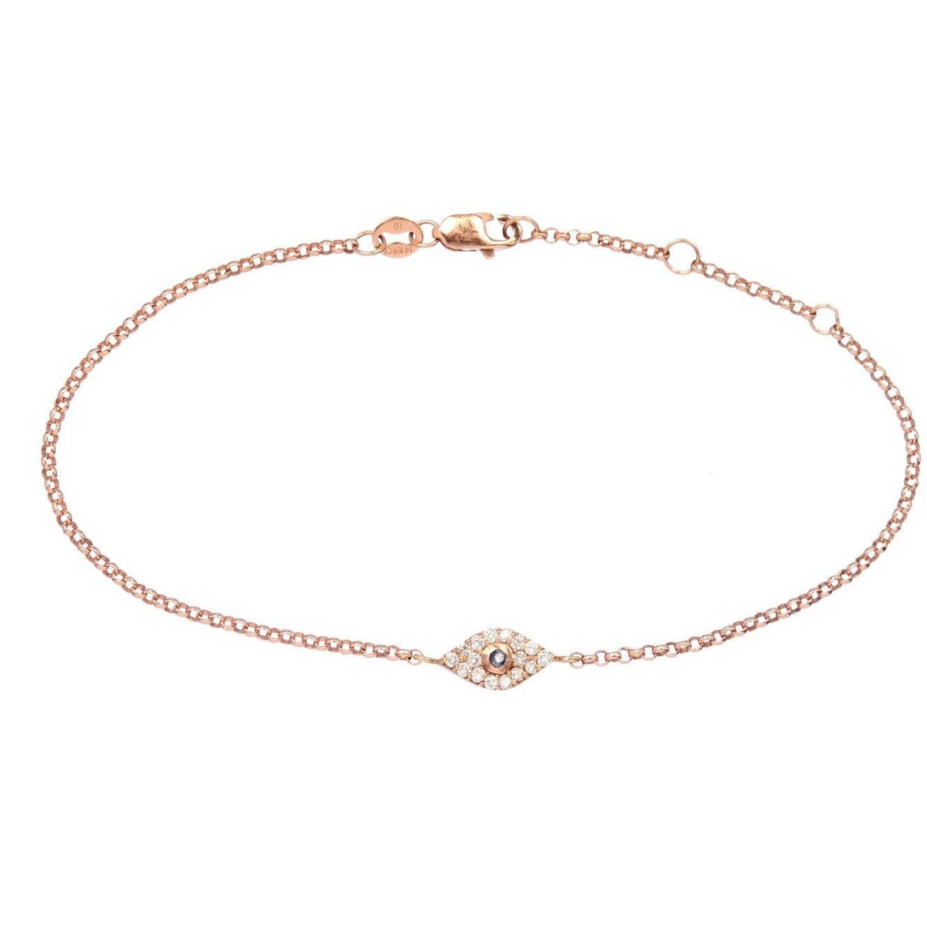 Gold And Diamond Evil Eye Bracelet - Lexie Jordan Jewelry