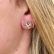 Gold Braided Diamond Butterfly Earrings - Lexie Jordan Jewelry