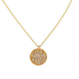 Gold Circle Necklace | Pave Diamonds - Lexie Jordan Jewelry