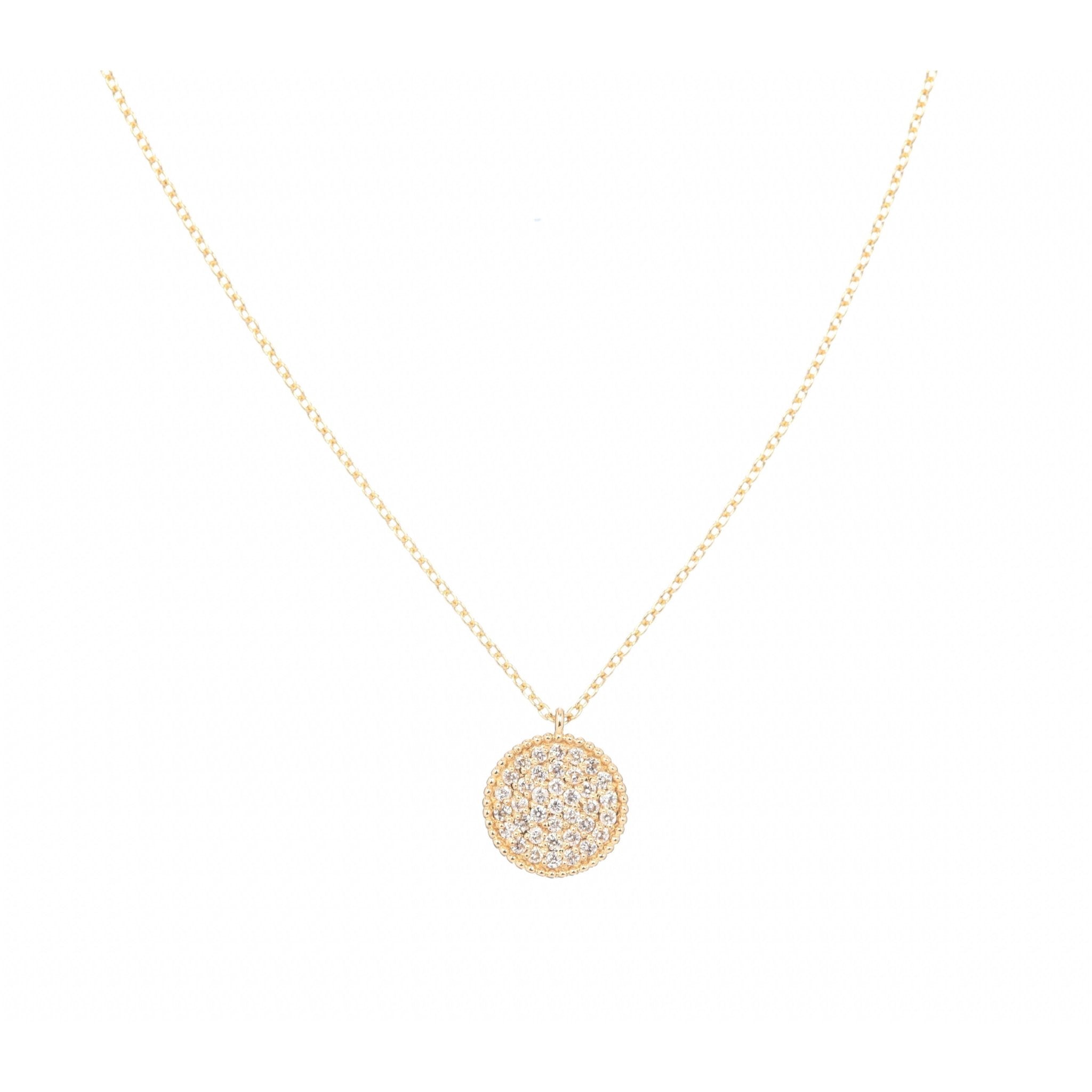 Gold Circle Necklace | Pave Diamonds - Lexie Jordan Jewelry