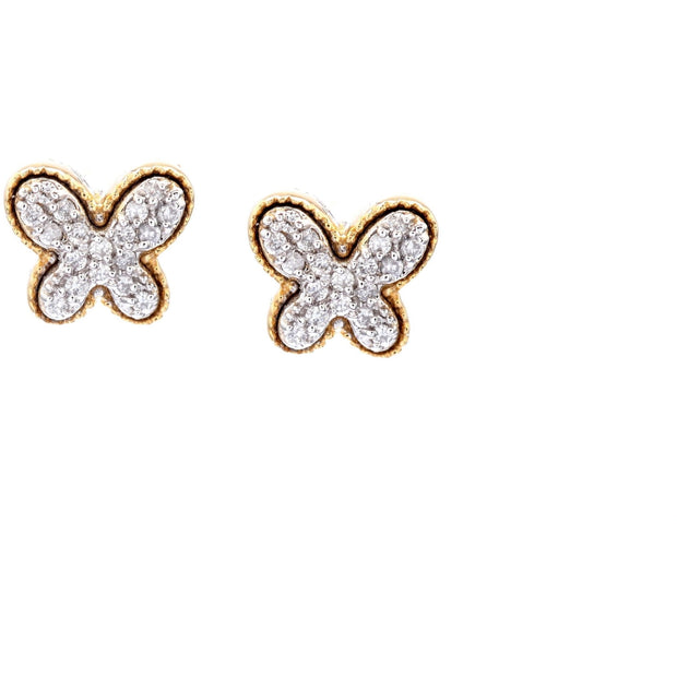 Gold Diamond Butterfly Earrings - Lexie Jordan Jewelry