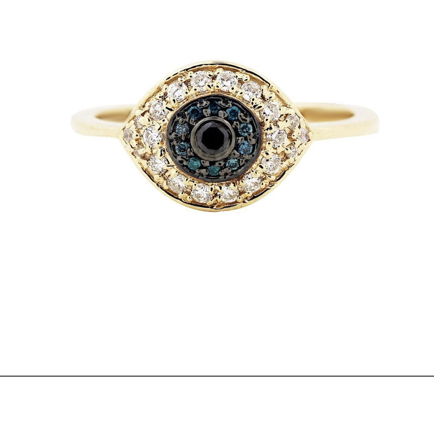 Gold Evil Eye Ring | 14K Gold | Pave Diamonds - Lexie Jordan Jewelry