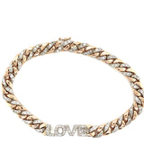 Gold Love Bracelet Cuban Link- Diamond Love Bracelet - Lexie Jordan Jewelry