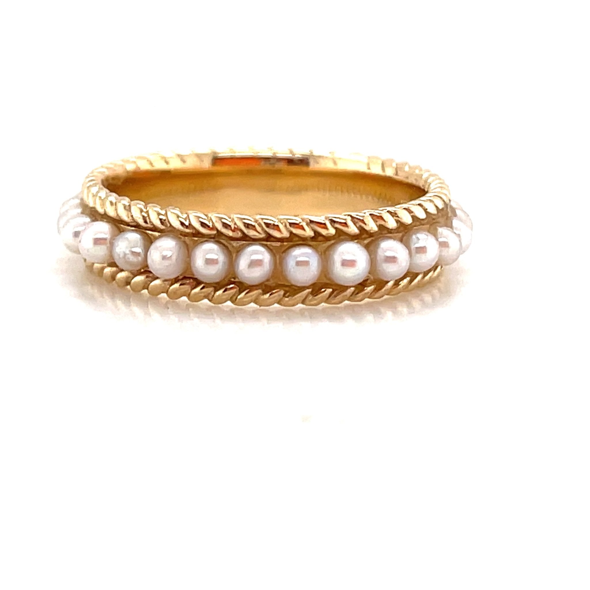 Gold Rope and Pearl Ring - Lexie Jordan Jewelry