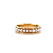 Gold Rope and Pearl Ring - Lexie Jordan Jewelry