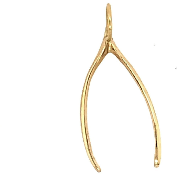 Good Luck Charm| Wish bone gold Charm| 14k Gold Good Luck Charm| long charm - Lexie Jordan Jewelry