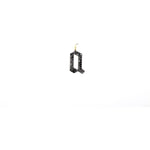 Gothic Black Diamond Small Initial Charm Necklace | 14K Gold | Black Diamonds - Lexie Jordan Jewelry