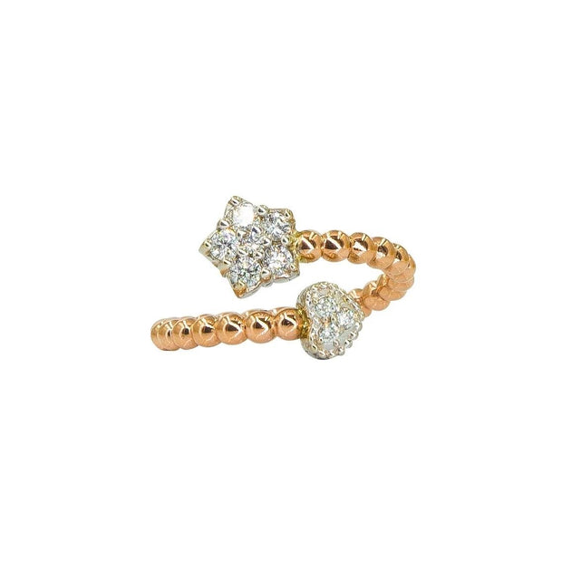 Heart and Flower Diamond Cluster Ring | 18K Gold - Lexie Jordan Jewelry