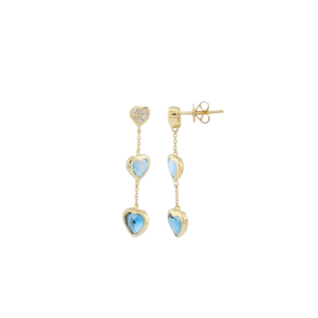 Heart shaped topaz drop Earrings - Lexie Jordan Jewelry