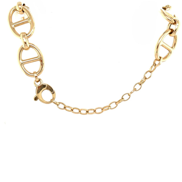 Horse Bit Link 14k Gold Necklace with Diamond Enhancer - Lexie Jordan Jewelry