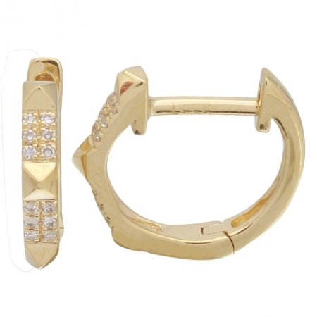 Huggy pyramid and diamond earrings - Lexie Jordan Jewelry