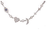 I love you to the Moon and Back Necklace in Sterling Silver with Cubic Zirconia Charms - Lexie Jordan Jewelry