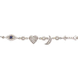 I love you to the Moon and Back Necklace in Sterling Silver with Cubic Zirconia Charms - Lexie Jordan Jewelry