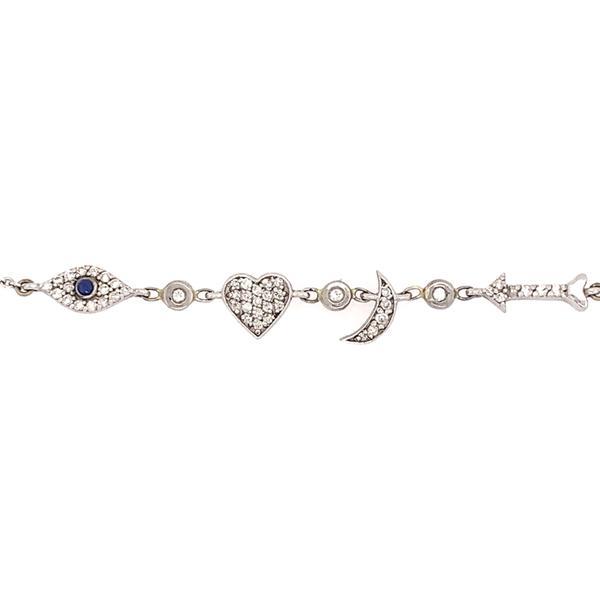 I love you to the Moon and Back Necklace in Sterling Silver with Cubic Zirconia Charms - Lexie Jordan Jewelry