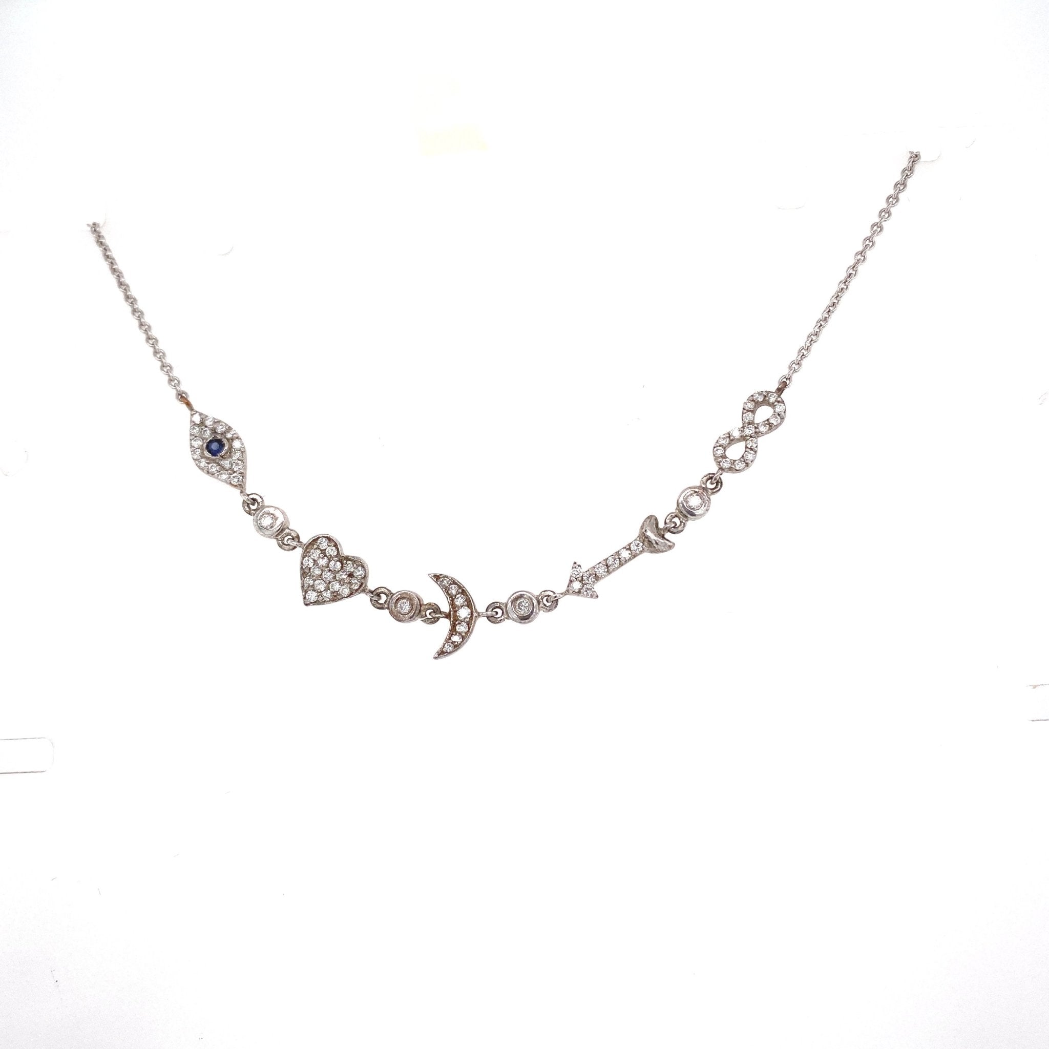 I Love You to the Moon and Back Necklace |Pave Diamonds | 14K Gold - Lexie Jordan Jewelry