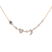 I Love You to the Moon and Back Necklace |Pave Diamonds | 14K Gold - Lexie Jordan Jewelry