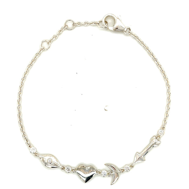 I Love You To The Moon And Back Sterling Silver Bracelet - Lexie Jordan Jewelry