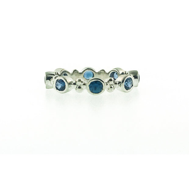Lotus Color Splashed Precious Gemstone Stacking Ring | 18K Gold | Bezel Set - Lexie Jordan Jewelry
