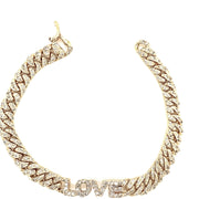 Love Bracelet 14k All Diamond Gold Cuban Link Bracelet - Lexie Jordan Jewelry