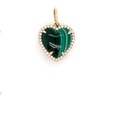 Malachite Cabochon Diamond Heart - Lexie Jordan Jewelry
