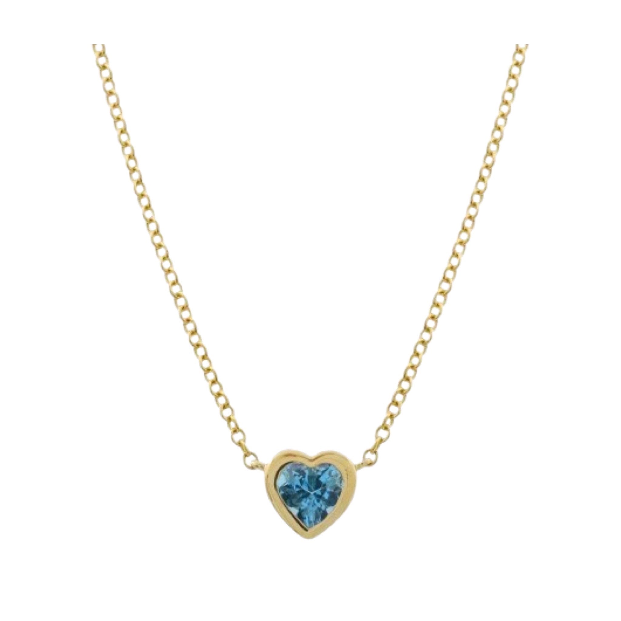 Mini topaz heart bezel necklace - Lexie Jordan Jewelry