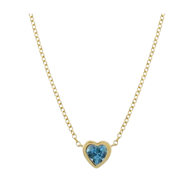 Mini topaz heart bezel necklace - Lexie Jordan Jewelry