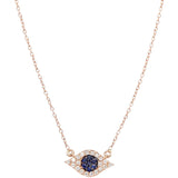 Modern Diamond and Sapphire Pave Diamond Evil Eye Necklace | 14K Gold - Lexie Jordan Jewelry