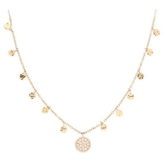 Pave Diamond Circle Pendant with Gold Charms Hanging - Lexie Jordan Jewelry
