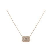 Pave Diamond Rectangle 14K Gold Necklace - Lexie Jordan Jewelry