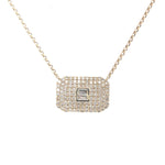 Pave Diamond Rectangle 14K Gold Necklace - Lexie Jordan Jewelry