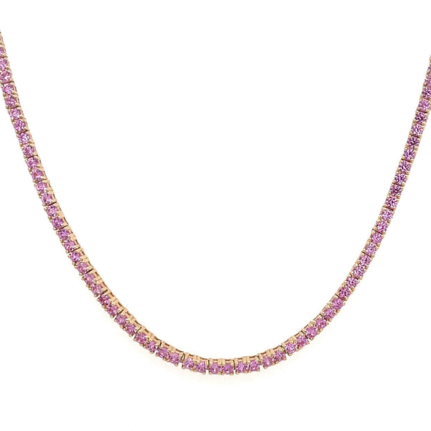 PINK SAPPHIRE TENNIS NECKLACE – SHAY JEWELRY