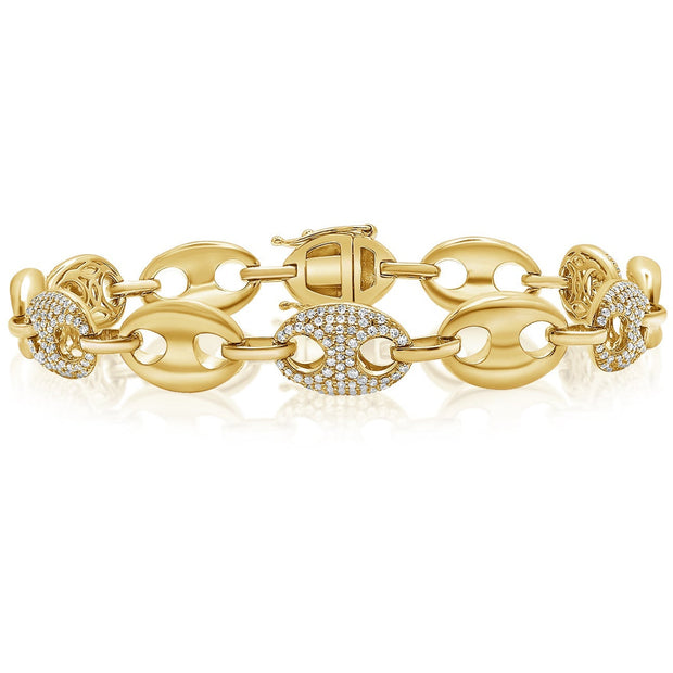 Puffy Mariner gold and diamond bracelet - Lexie Jordan Jewelry