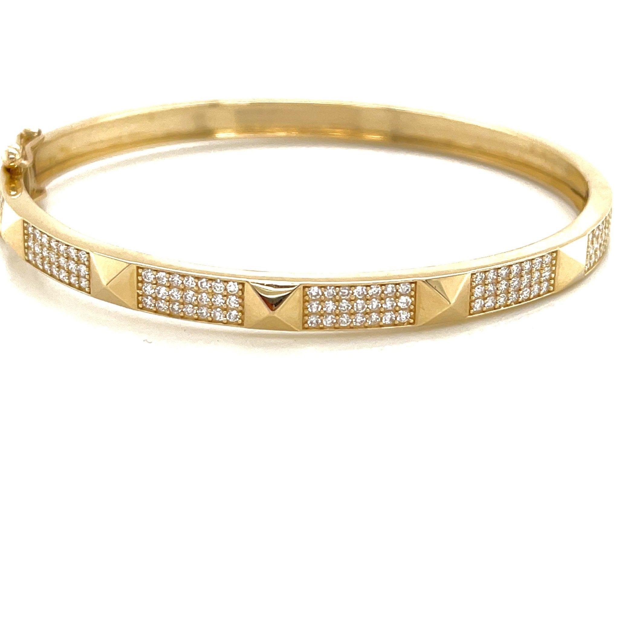 Pyramid Diamond Bangle 14k - Lexie Jordan Jewelry
