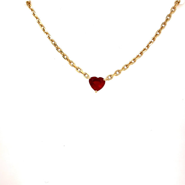 Ruby Heart Necklace - Lexie Jordan Jewelry