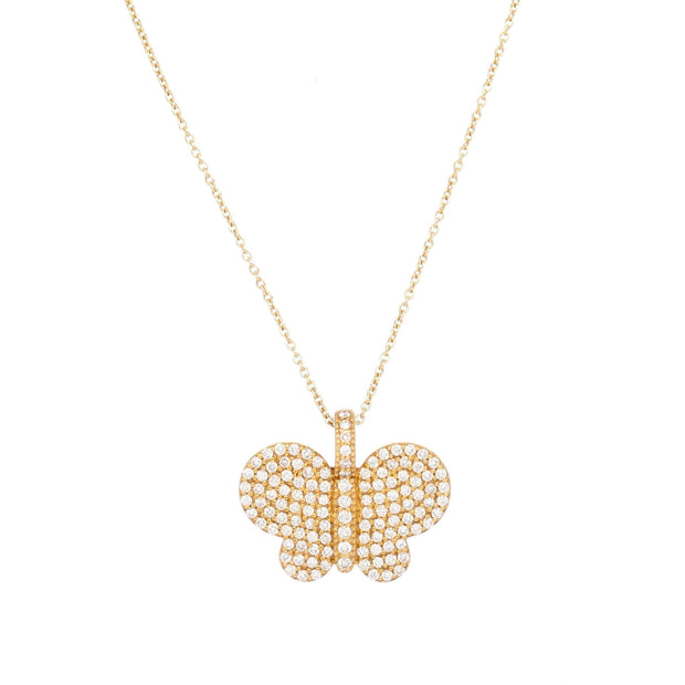 Shimmering Butterfly Charm | Diamonds | 14K Gold - Lexie Jordan Jewelry
