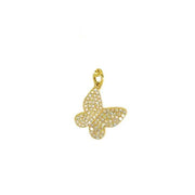 Shimmering Butterfly Charm Necklace | 14K Gold | Pave Diamonds - Lexie Jordan Jewelry