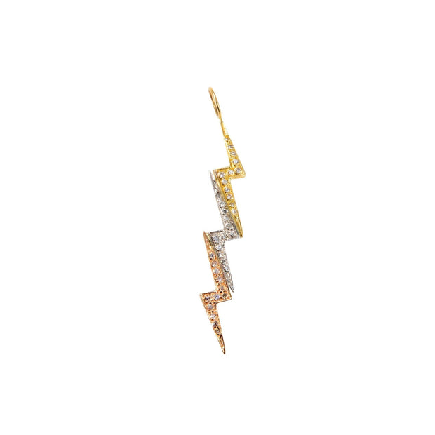Shocking Lightning bolt in rose, yellow, white gold with Pave Diamonds - Lexie Jordan Jewelry