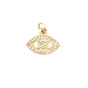 Small 14K Gold Diamond Evil Eye Charm - Lexie Jordan Jewelry