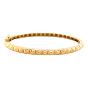 Solid Gold Pyramid Spike Bangle - Lexie Jordan Jewelry