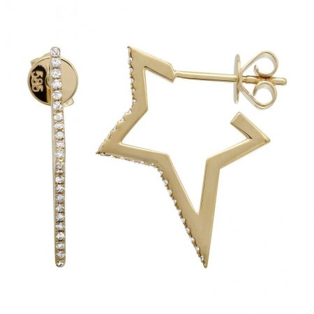 Star Diamond and Gold Earring - Lexie Jordan Jewelry