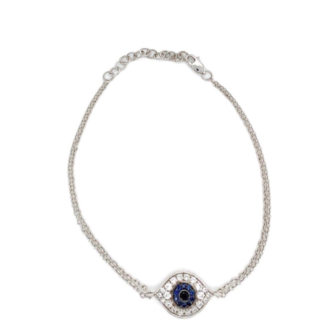 Sterling Silver Elegant Evil Eye Bracelet - Lexie Jordan Jewelry