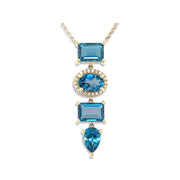Topaz multi shaped diamond drop necklace - Lexie Jordan Jewelry