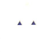 Triangle Lapis Diamond Studs - Lexie Jordan Jewelry
