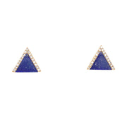 Triangle Lapis Diamond Studs - Lexie Jordan Jewelry