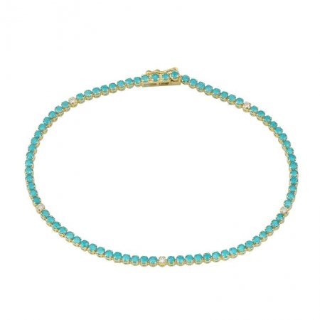 Turquoise and Diamond Tennis Bracelet - Lexie Jordan Jewelry