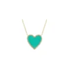14k Gold Turquoise Heart Diamond necklace