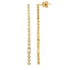 14K Round and Baguette Diamond Drop Earrings