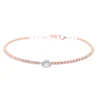 Oval Diamond Station Rose Gold Beaded Bracelet