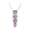 Amethyst multi shape diamond necklace