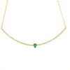 Diamond And Emerald Bar Necklace